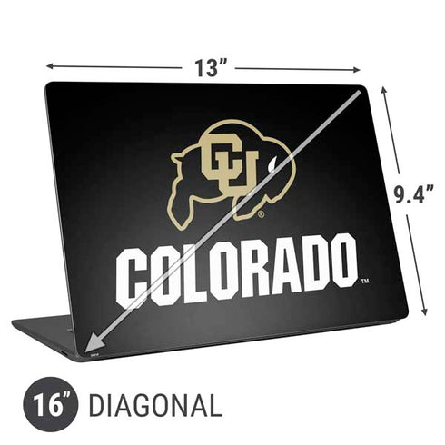 University of Colorado CU Logo on Black Universal Laptop 16in (13 x 9.4in) Skin